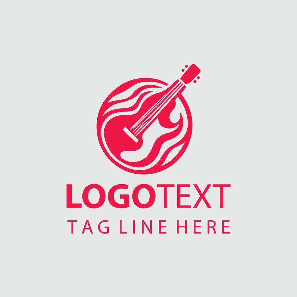 Guitar Whirl Logo Design vector