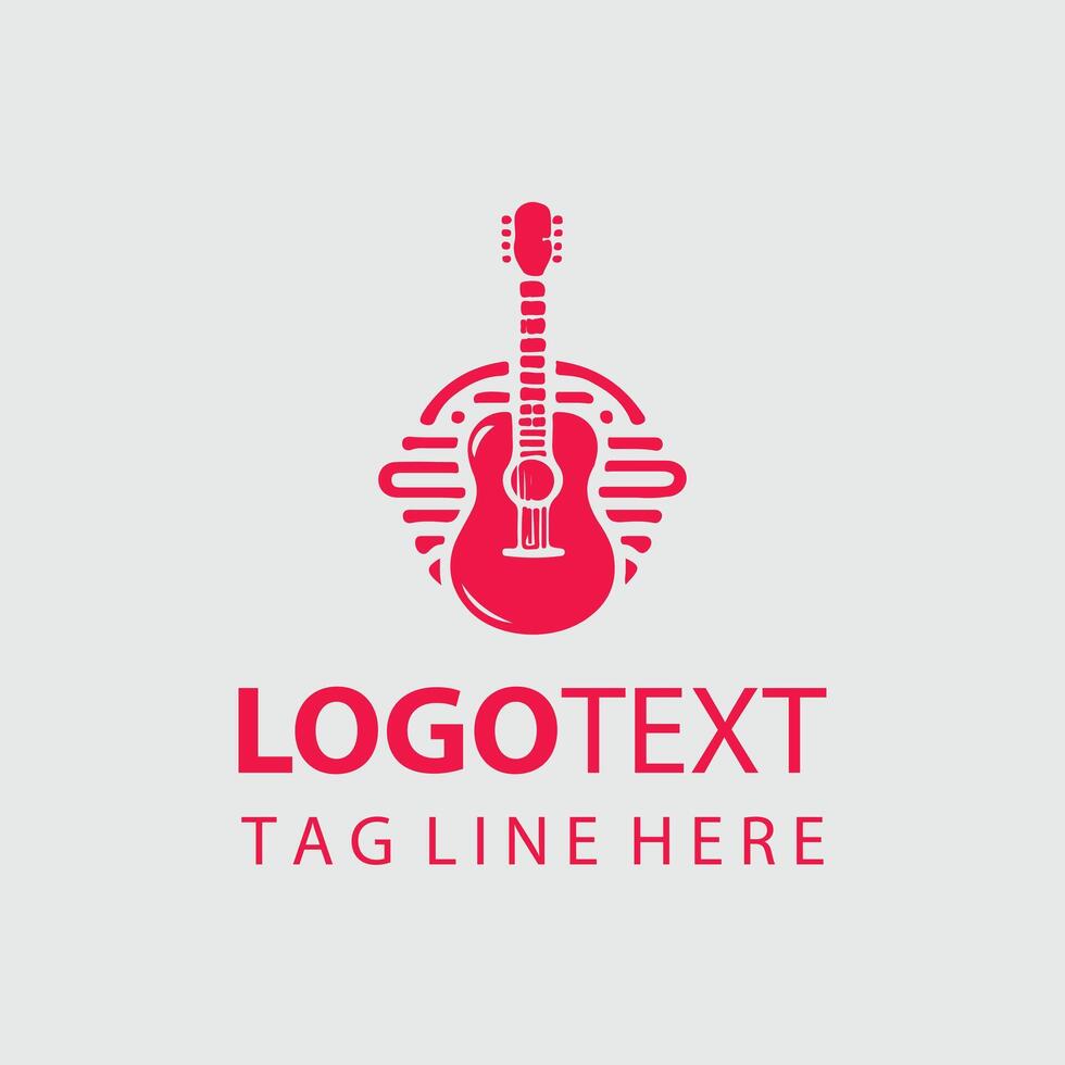 Vibe Strings Guiter Logo Design vector