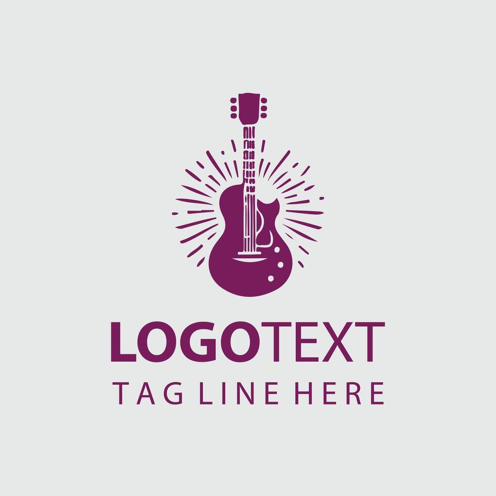 Chord Wave Guiter Logo Design vector