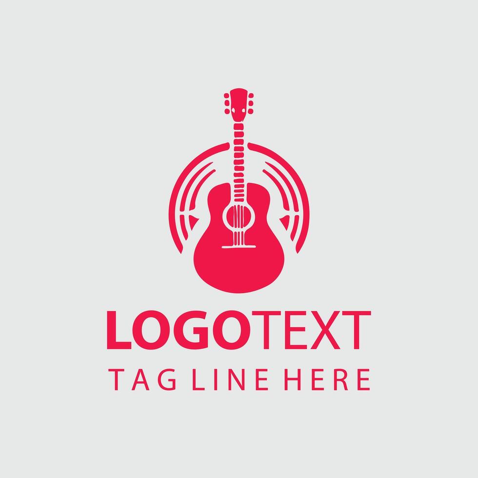 Guitar Flare Logo Design vector