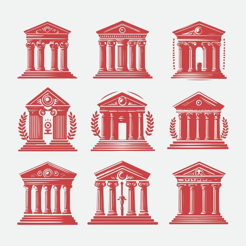 Timeless Pillars Classical Cloumn Collection Logo vector