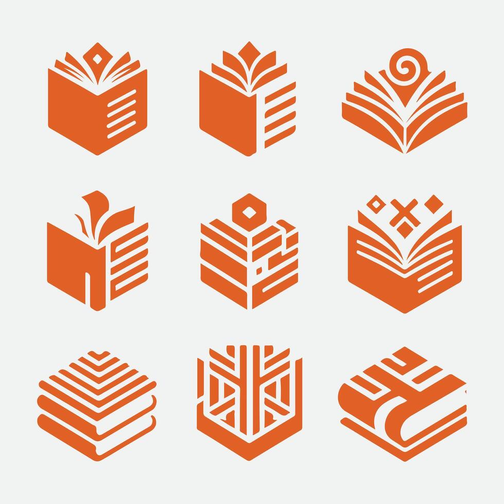 Bound Visions Abstract Book Page Collection Logo vector