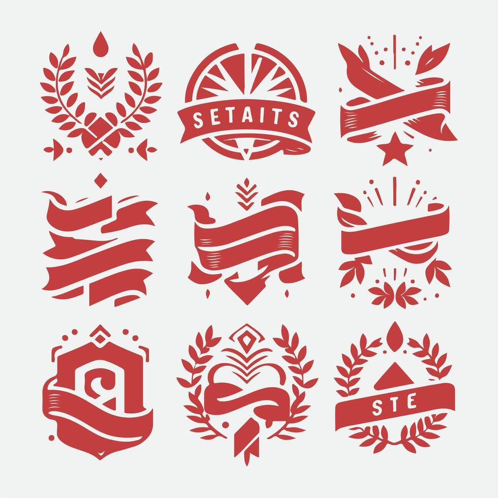 Luxe Ribbon Collection Logo Design vector