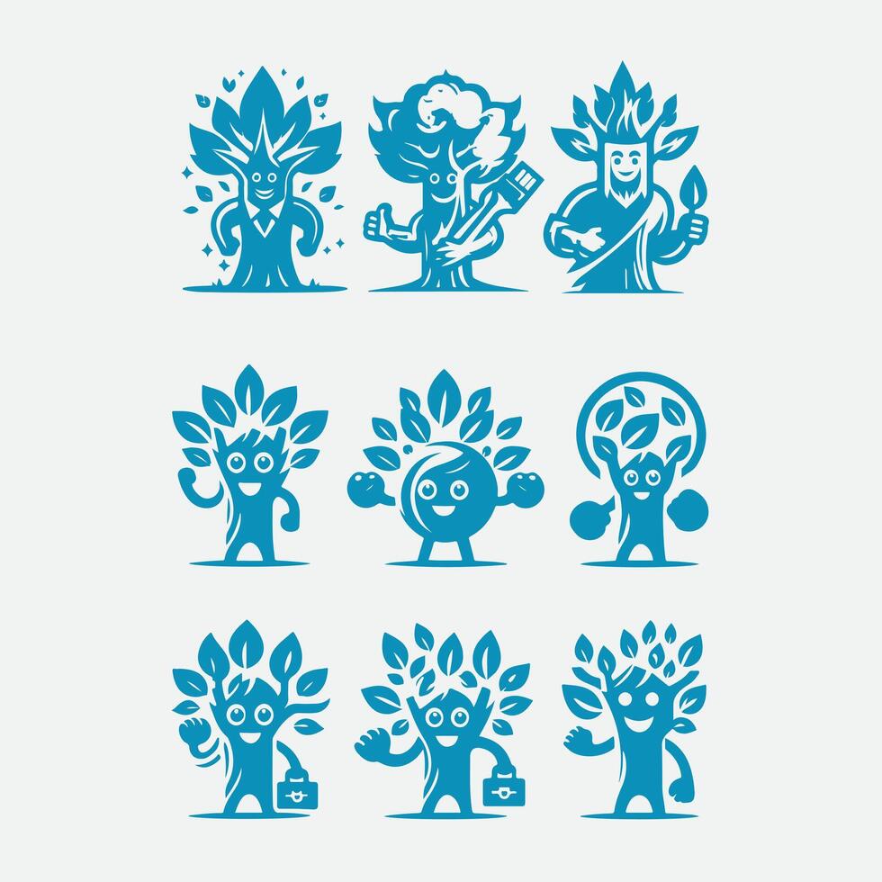 Tales Mascot Trees Collection Logo vector