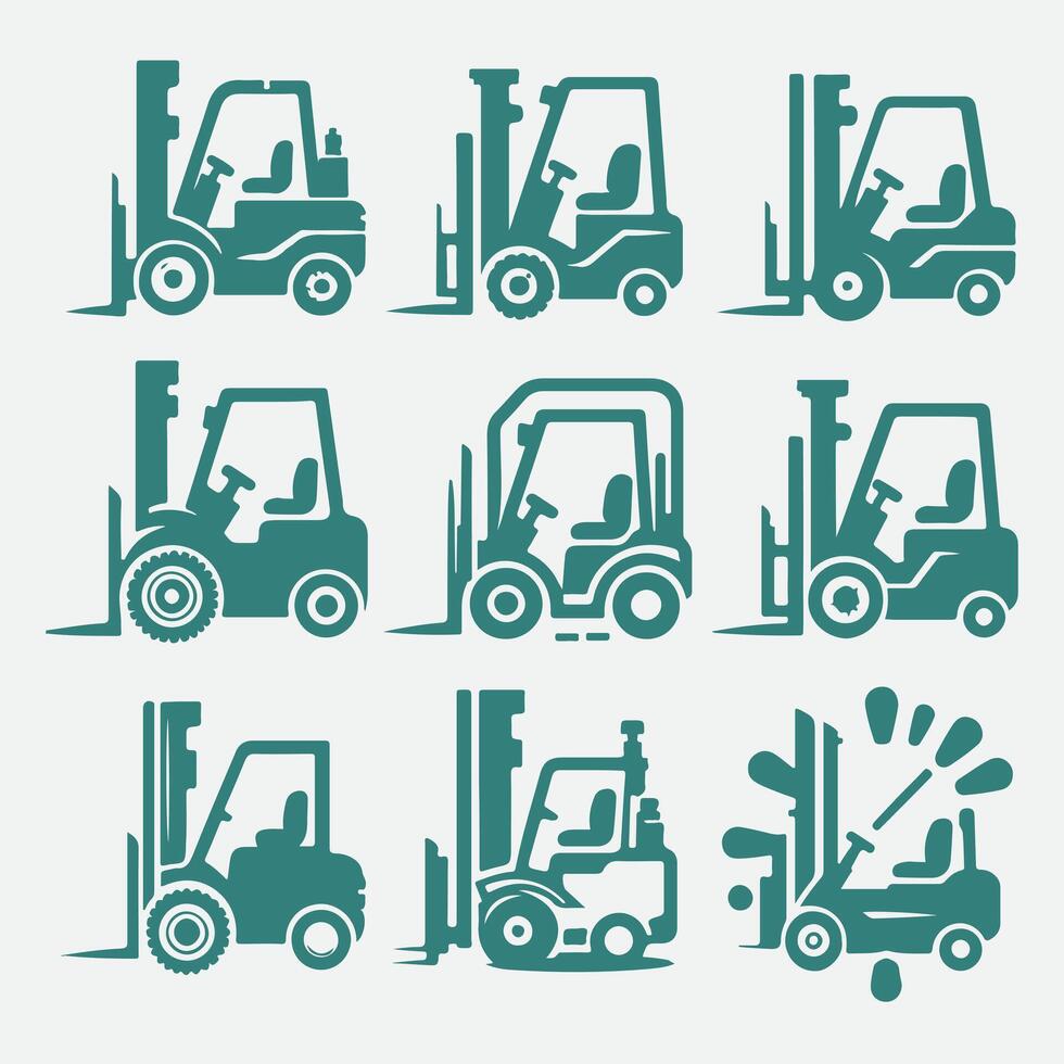 Heavy Haul fork lift collection logo vector