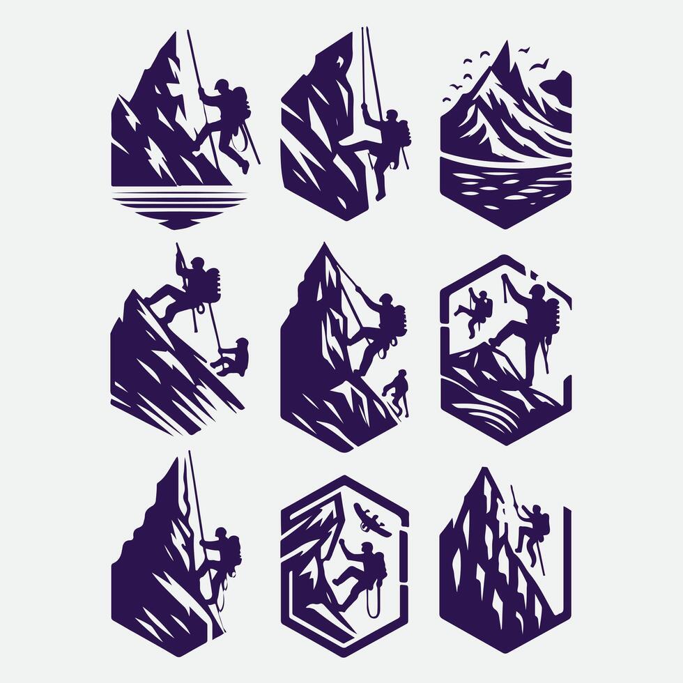 Chill Summit Ice Climbing Collection Logo Design vector