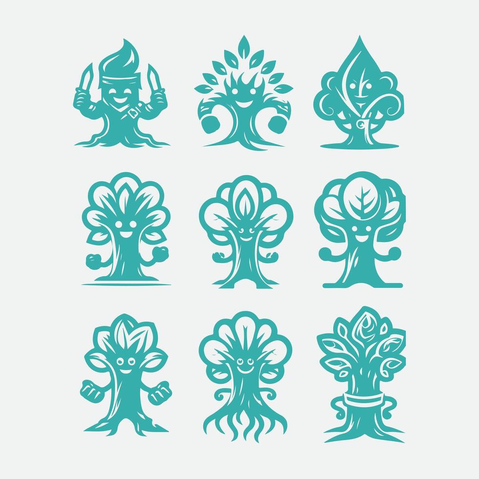 Branch Buddy Mascot tree collection logo vector