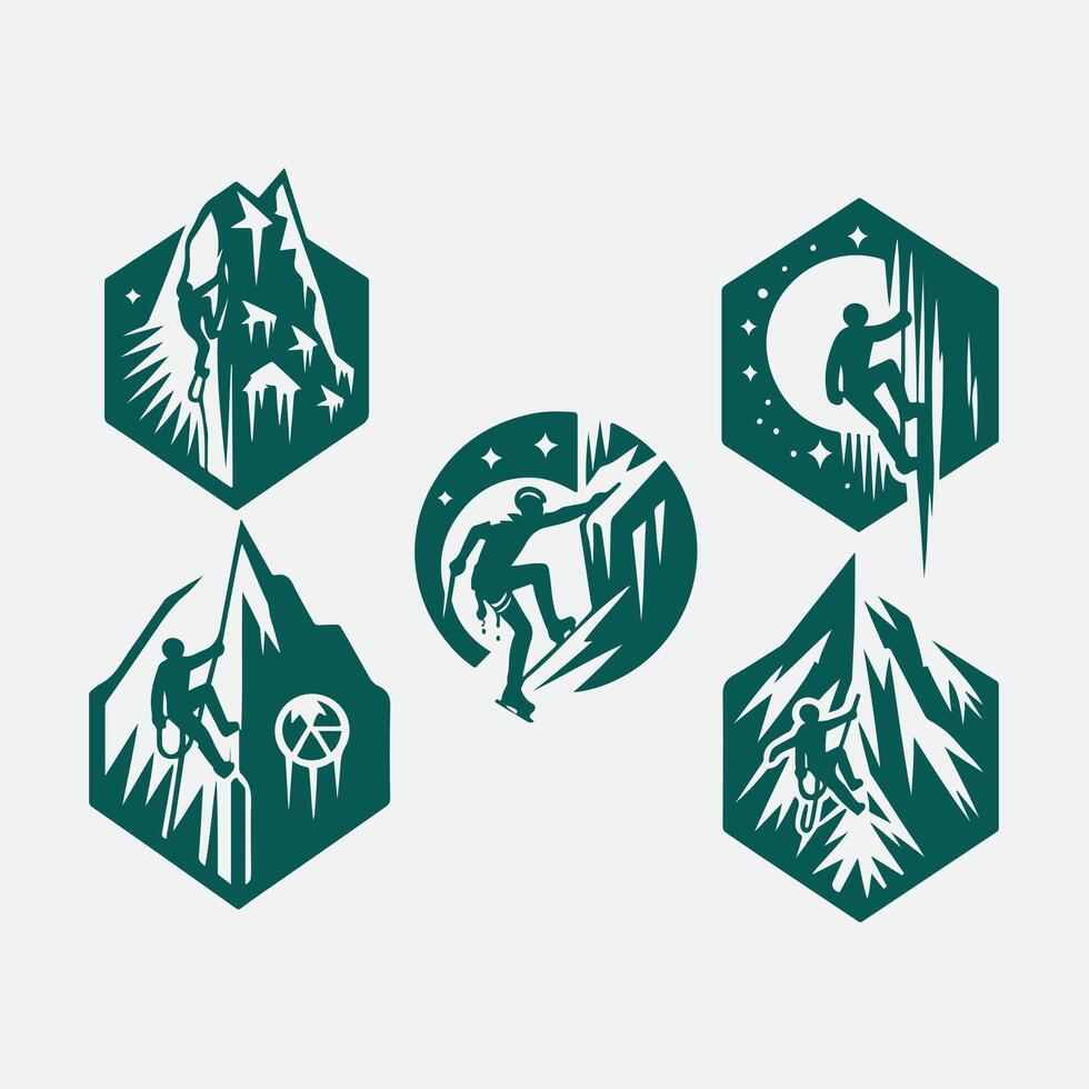 Frost Grip Ice Climbing Collection Logo Design vector