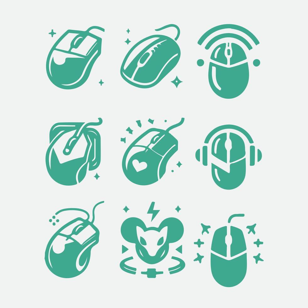 Silent Glide Computer mouse collection logo vector