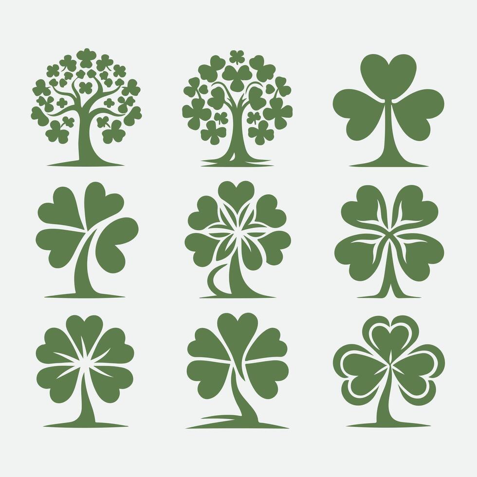 Shamrock Essence Shamrock tree collection logo vector
