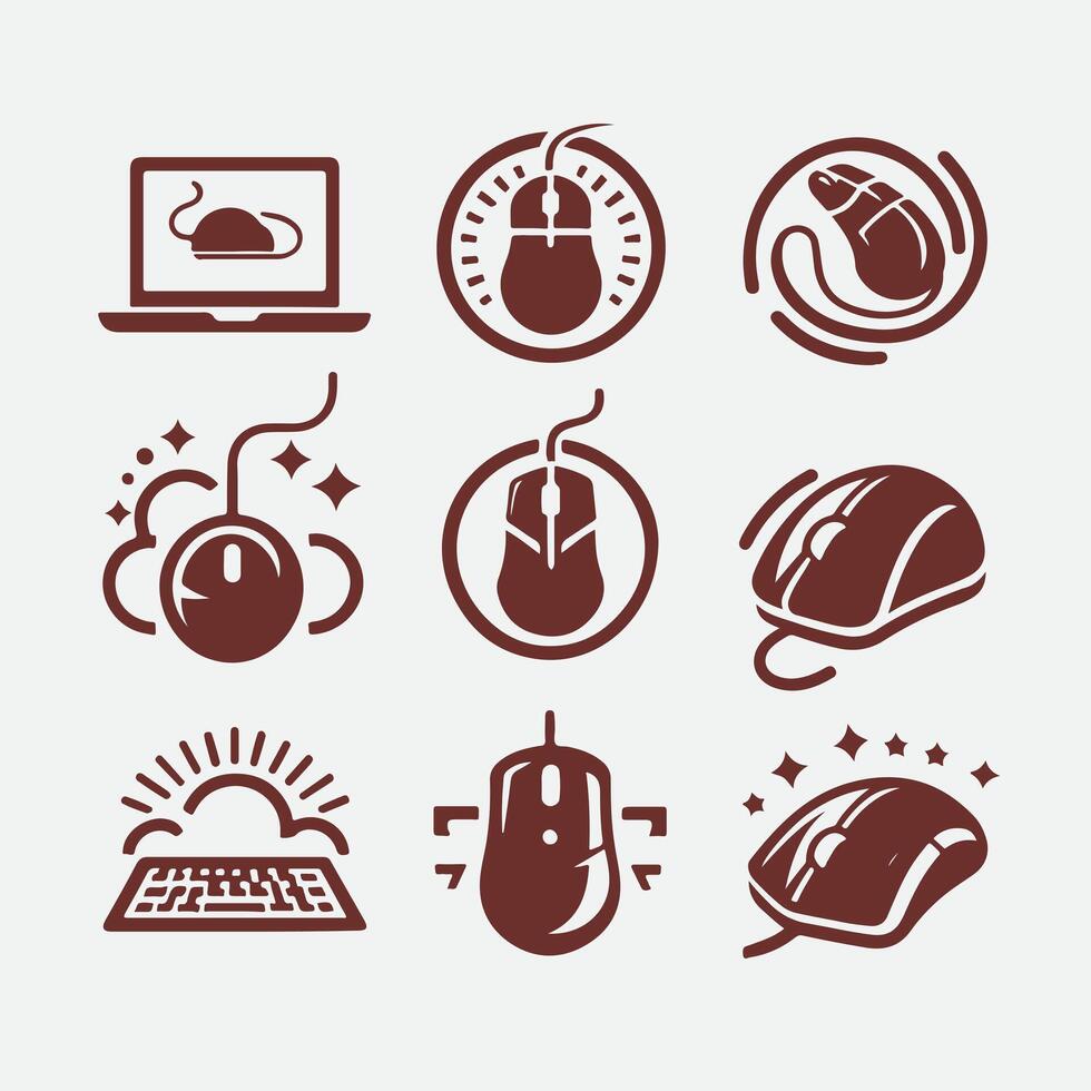 Laser Flex Computer mouse collection logo vector