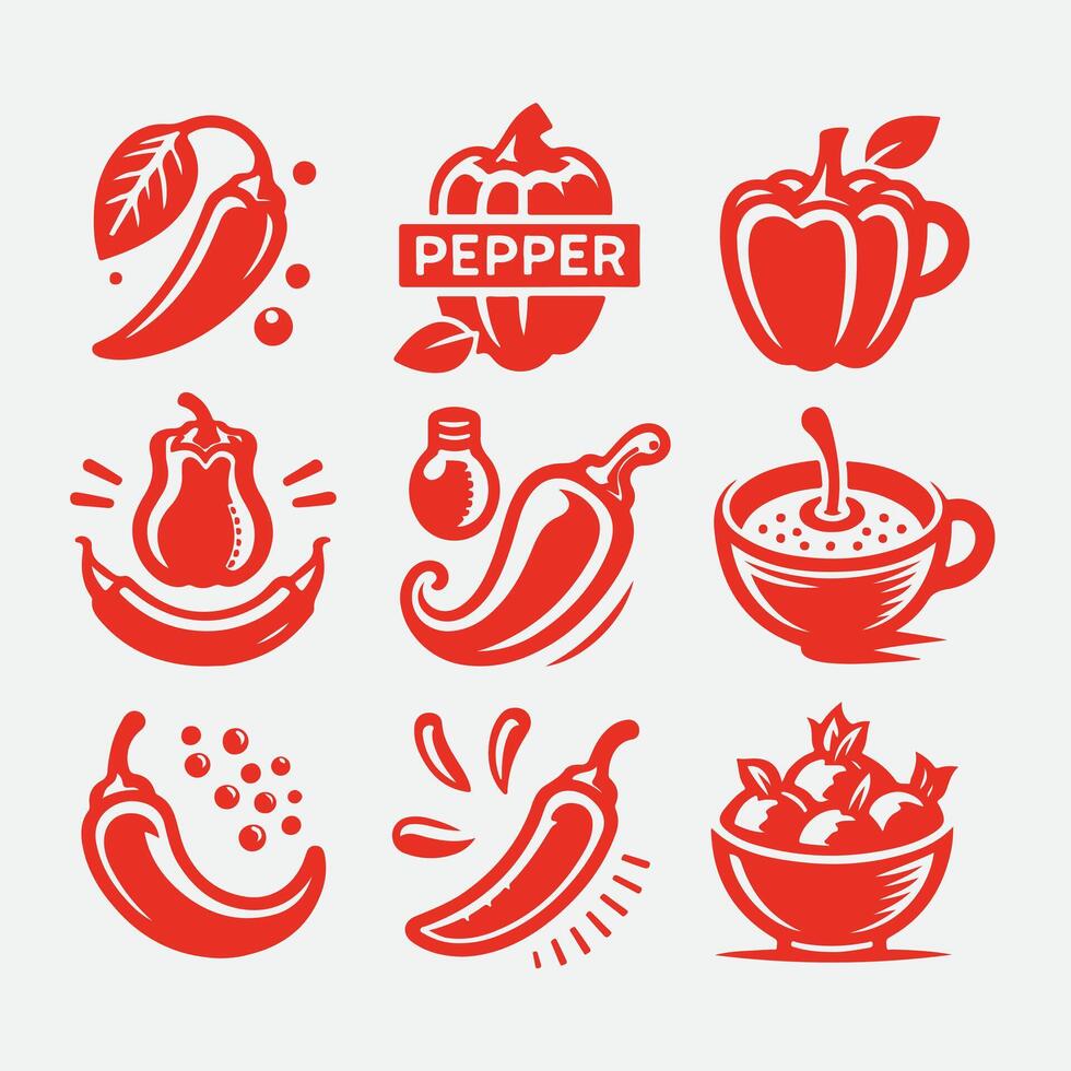 The Pepper Patch Pepper collection logo vector