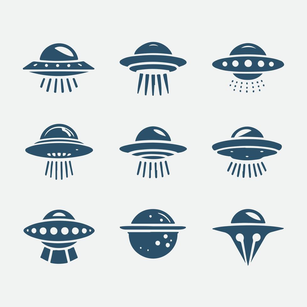 Eclipse Beacons Ufo alien collection logo vector