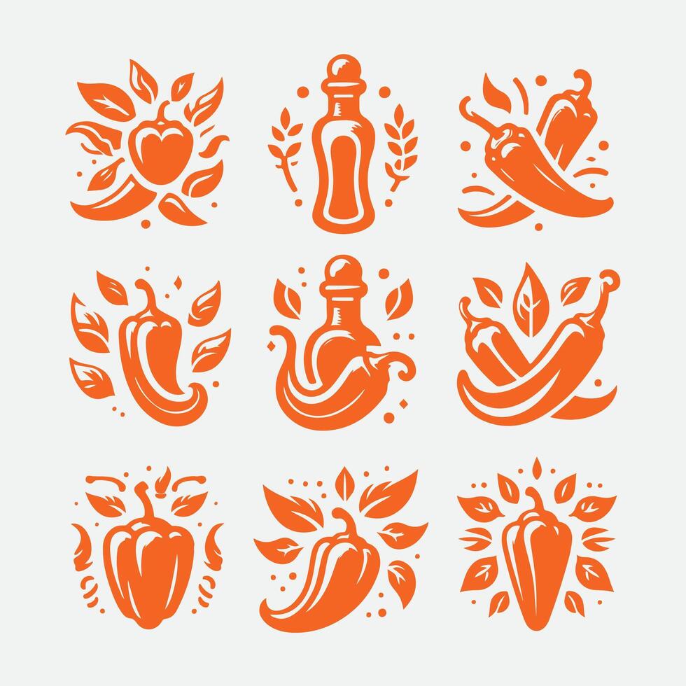 Bold Pepper Co Pepper collection logo vector