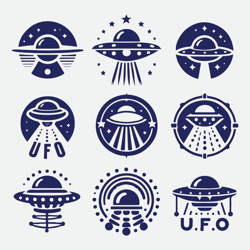 Alien Mirage Ufo alien collection logo vector