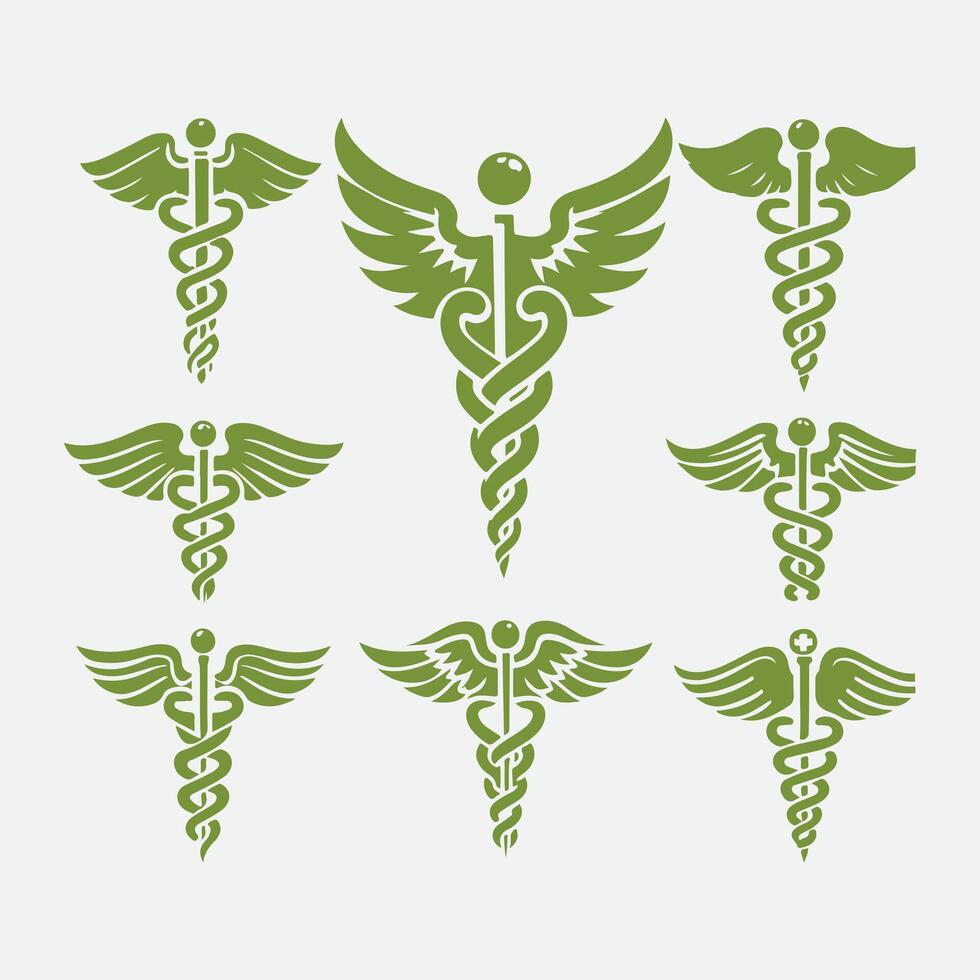 The Serpents Path Caduceus symbol collection logo vector