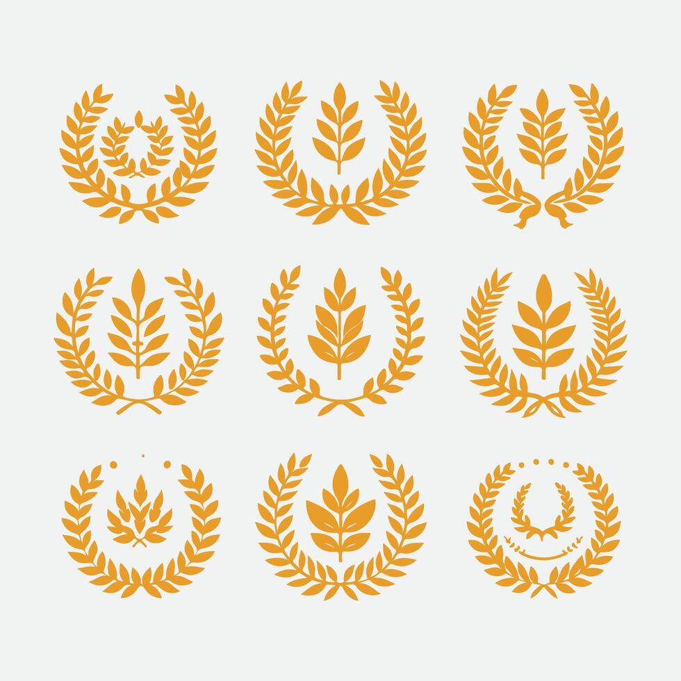Victory Wreath Laurel wreaths collection logo vector