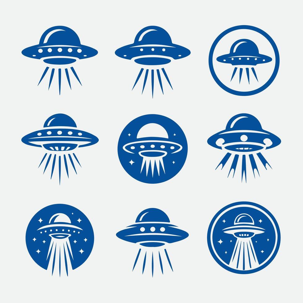 Cosmic Eclipse Ufo alien collection logo vector