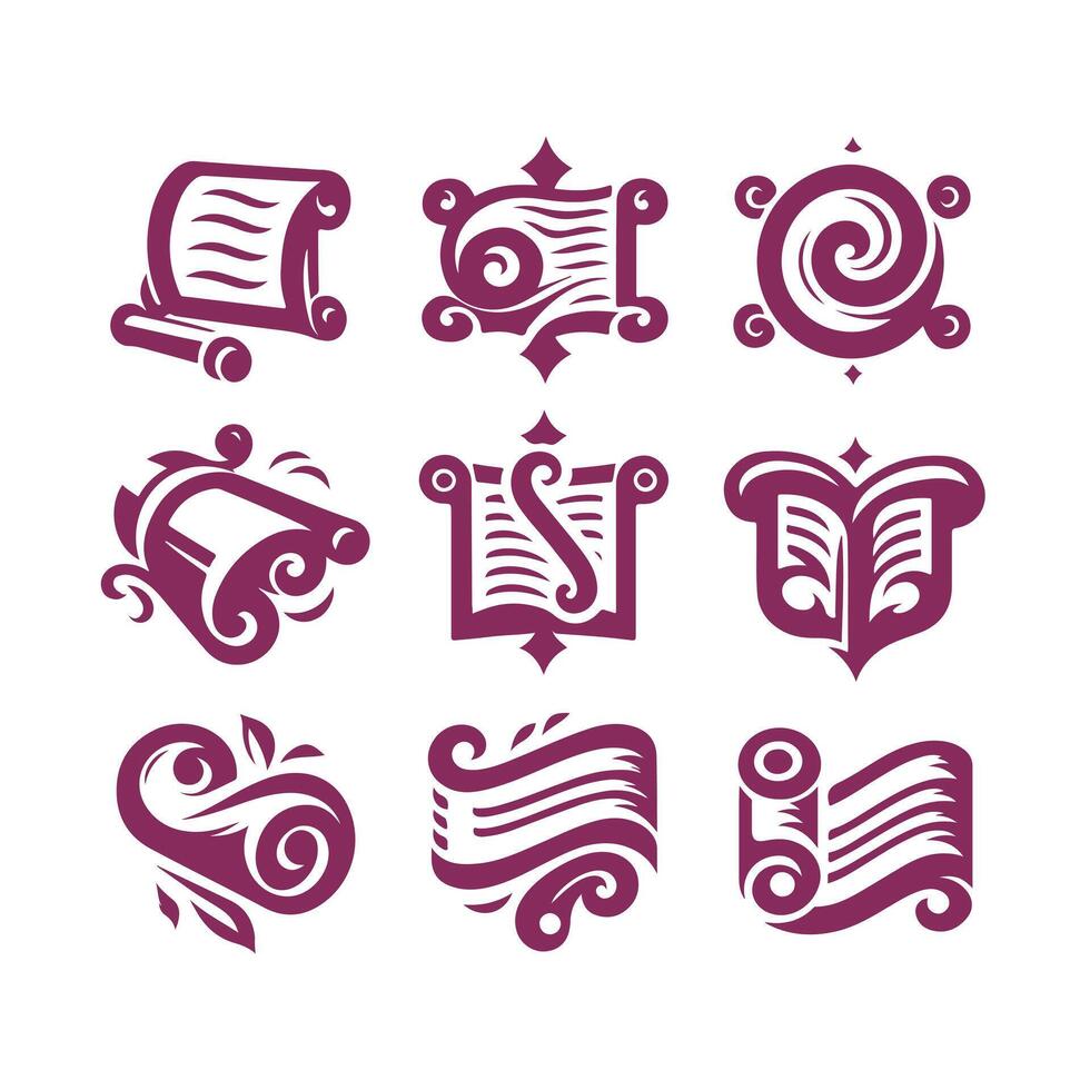 Timeless Scrolls Open Scrolls Book collection logo vector