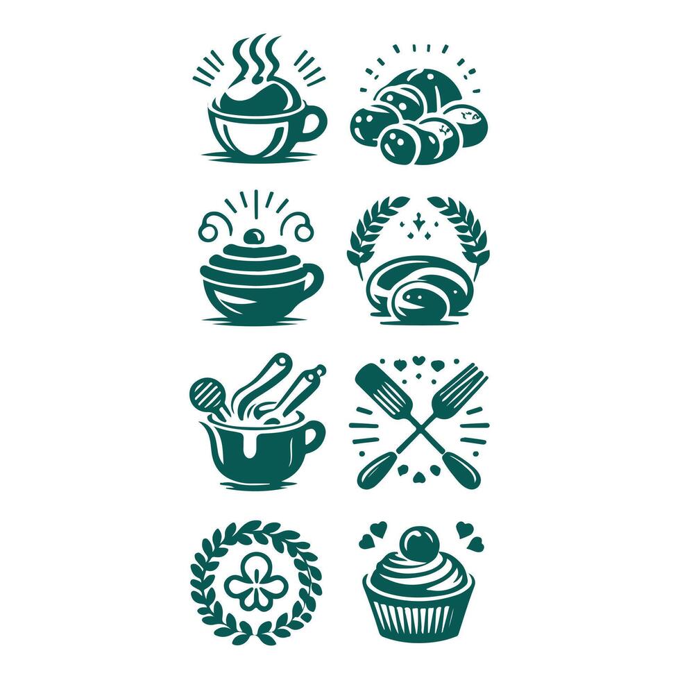 Rise Shine Bakery Baking collection logo vector