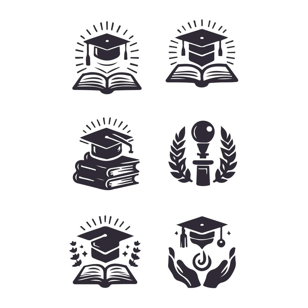 Top of the Class Graduation Caps collection logo vector