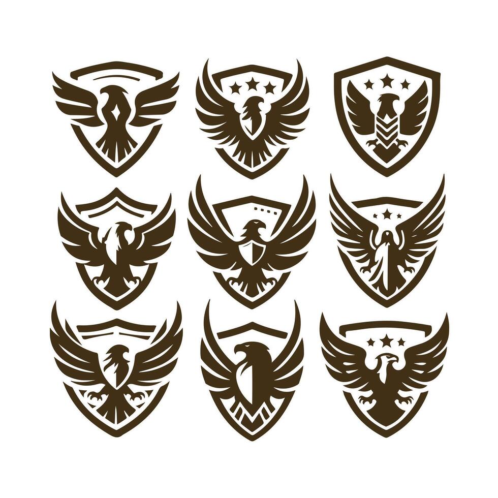 Eagle Aegis Eagle Shield collection logo vector