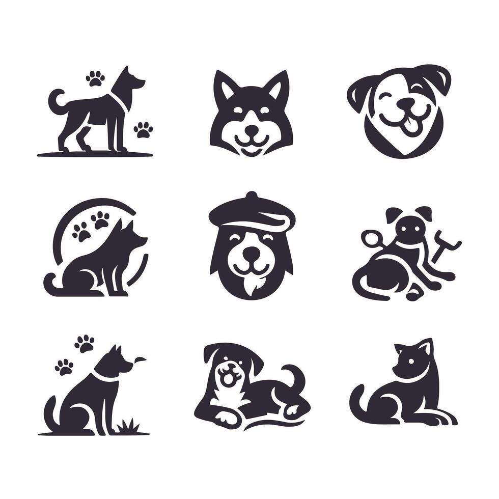 Loyal Paw Friendly Dog collection logo vector