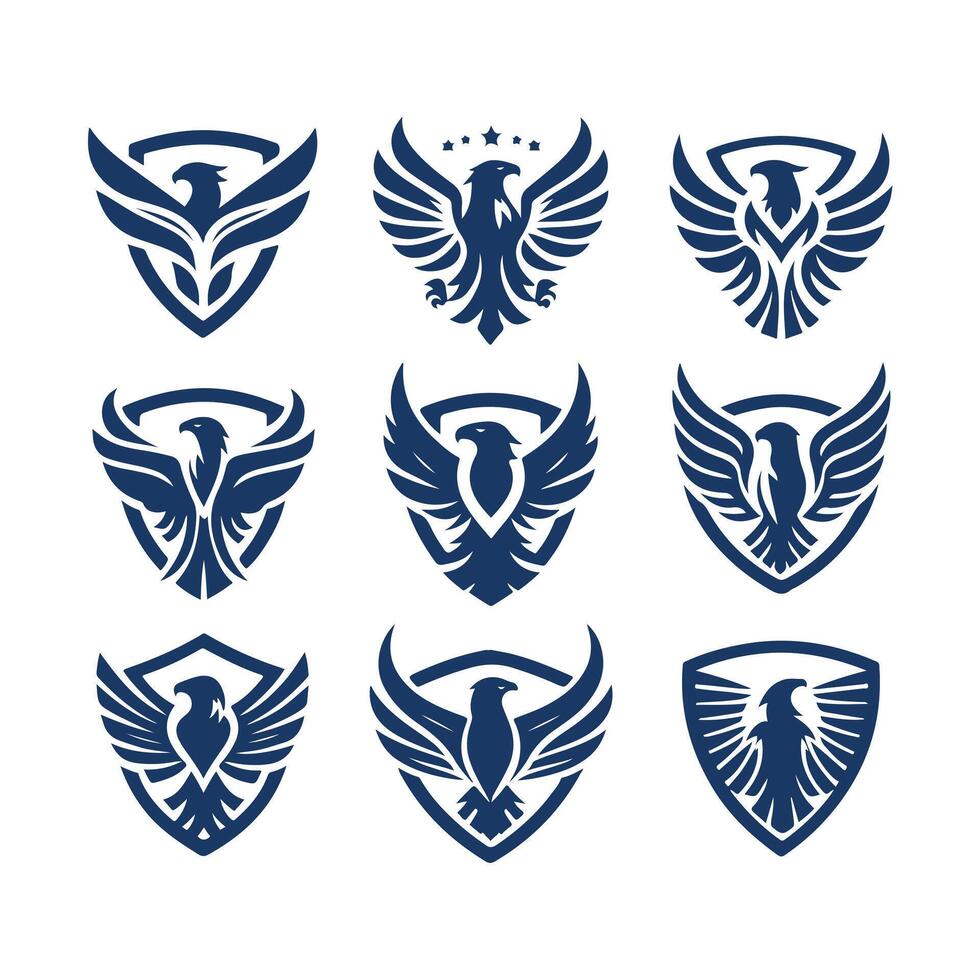 Eagle Guard Eagle Shield collection logo vector