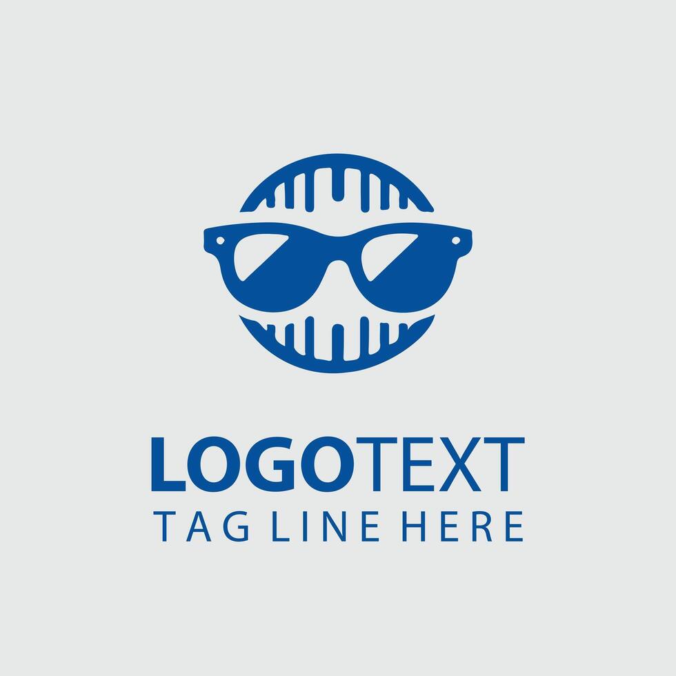 Crystal Lens Eyewear Glasses Logo Design vector