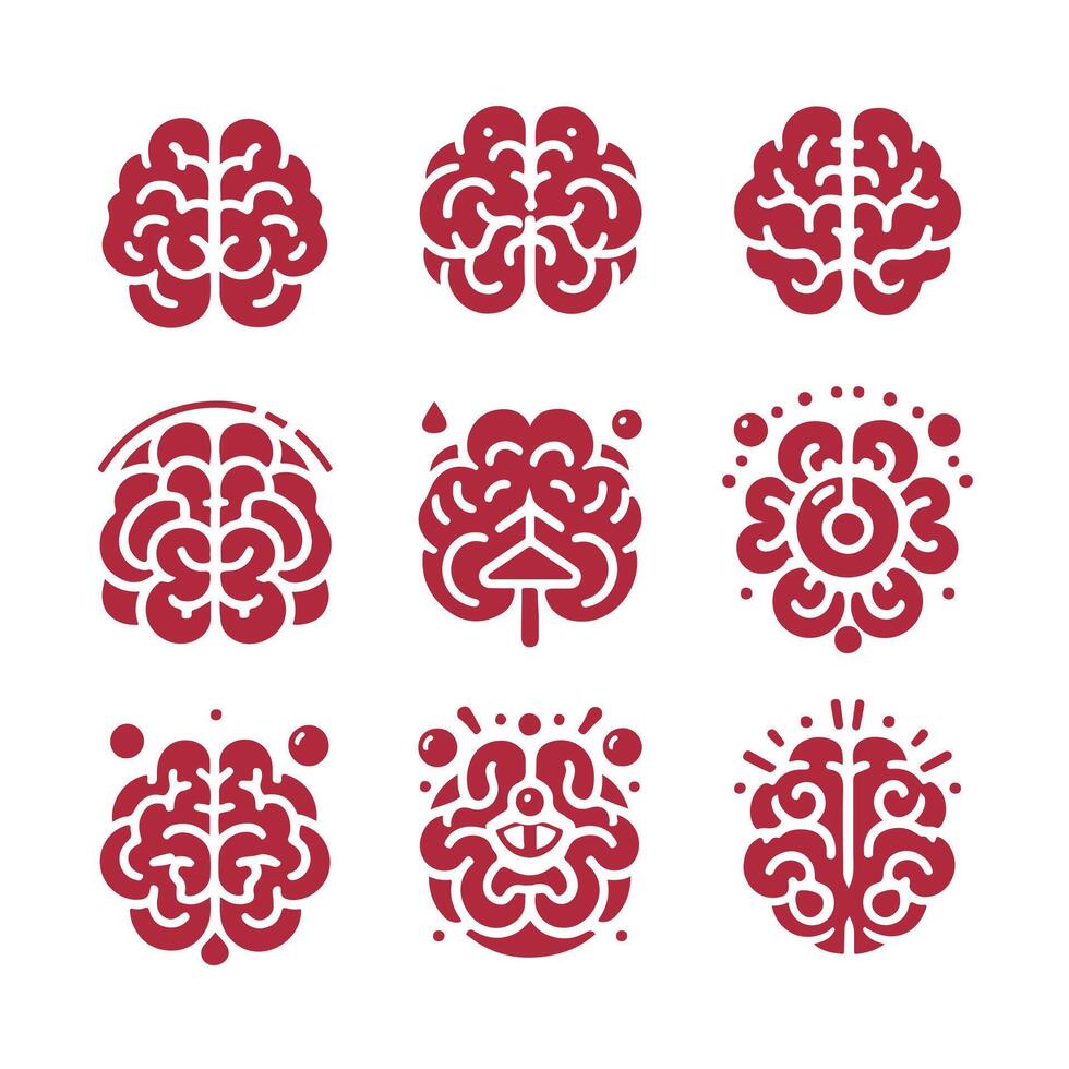 Mind Fusion Brain collection logo vector