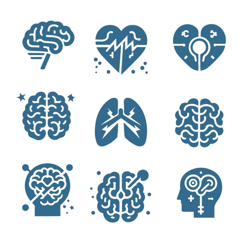 Brain Link Brain collection logo vector