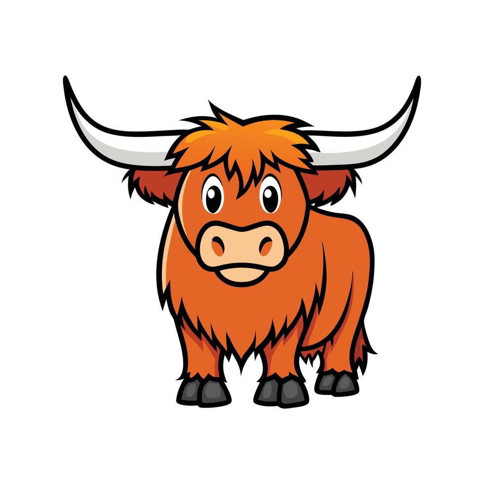 Unique Highland Cow Artistic Design vector