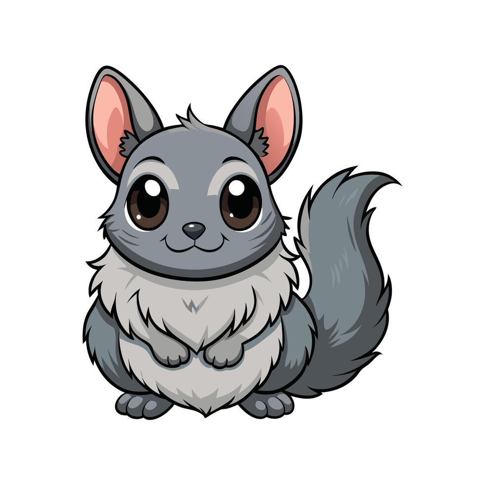 Playful Baby Chinchilla Sitting Art vector