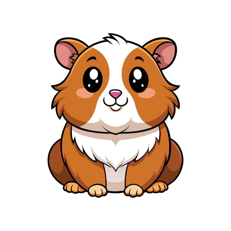 Playful Baby Guinea Pig Sitting Art vector