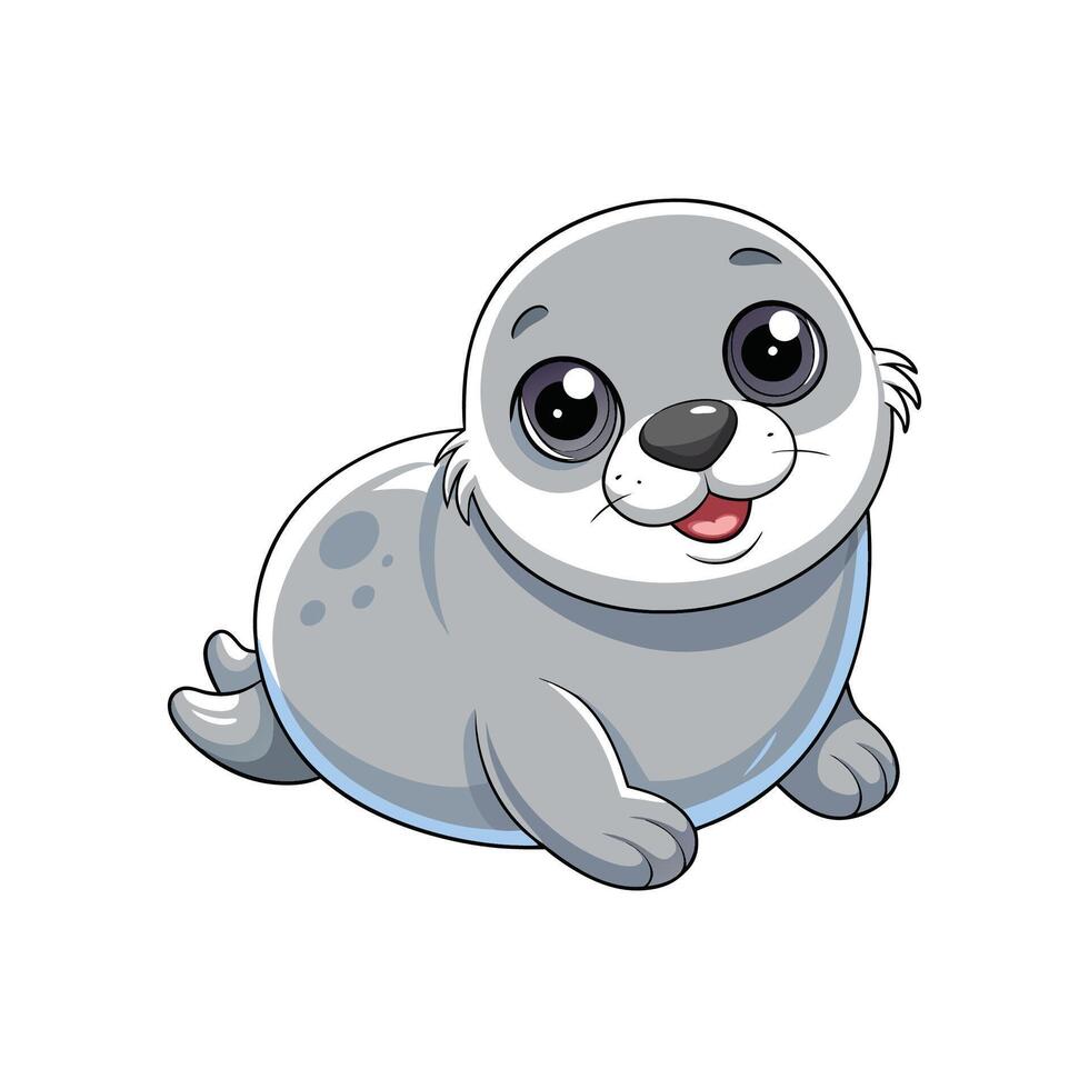 Playful Baby Seal Lying Down Art vector