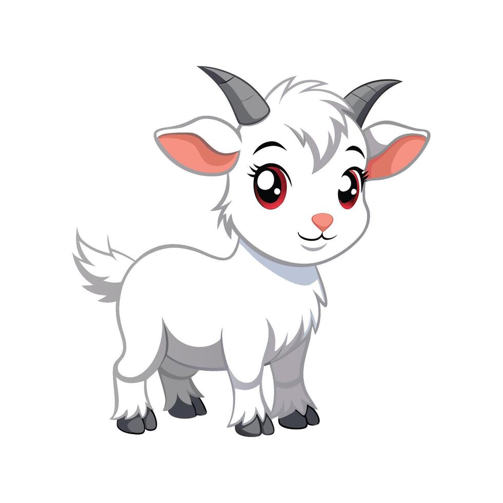 Soft Baby Goat Standing Illustration vector