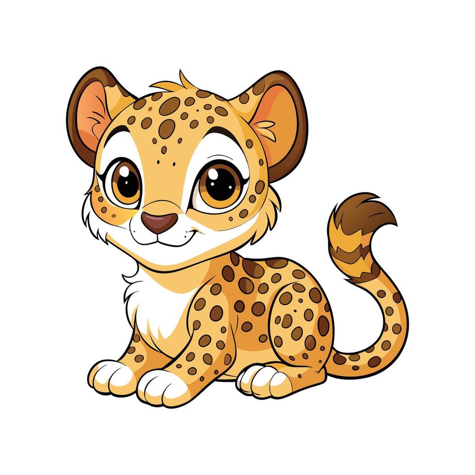 Baby Cheetah Lying Down Calm vector