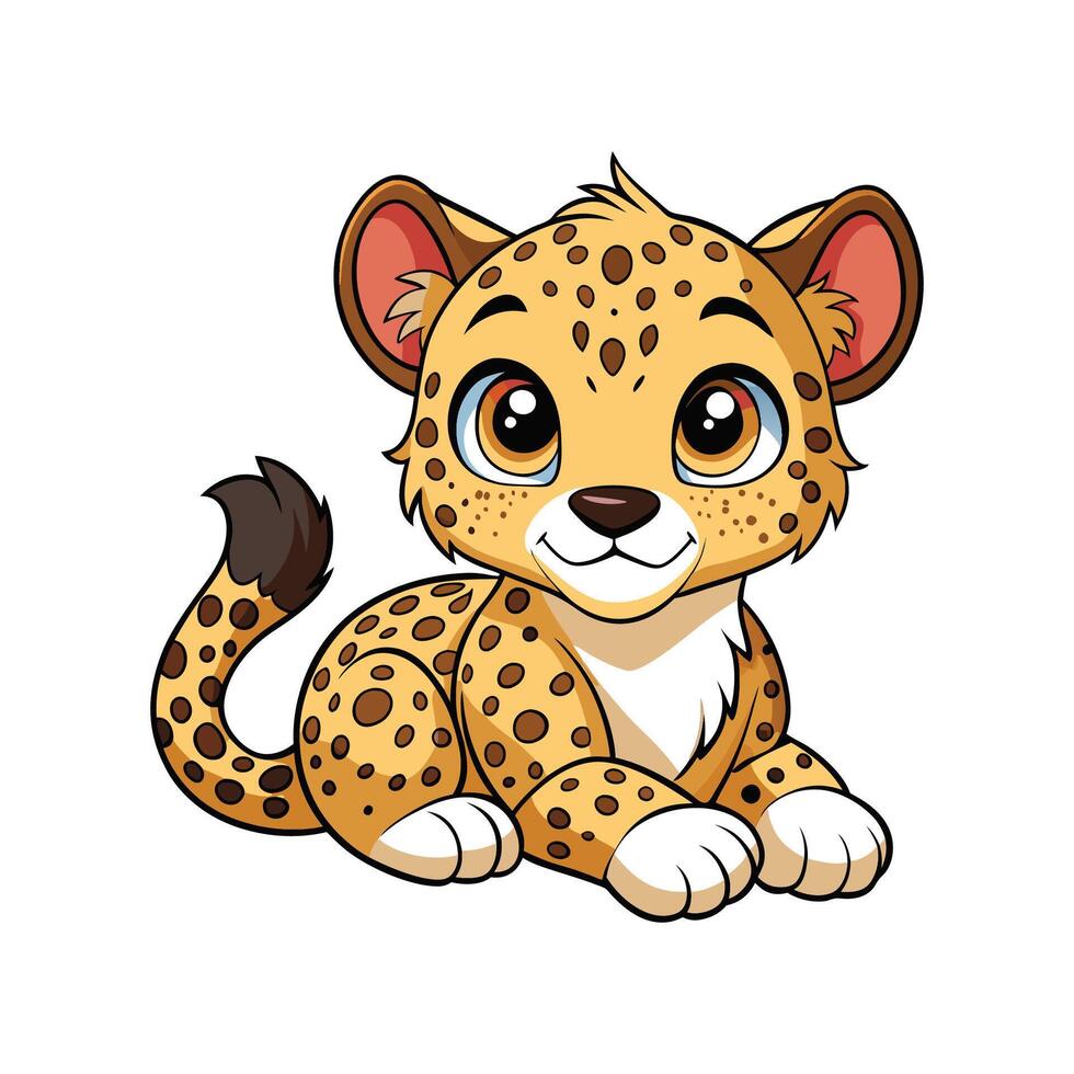 Adorable Baby Cheetah Resting vector