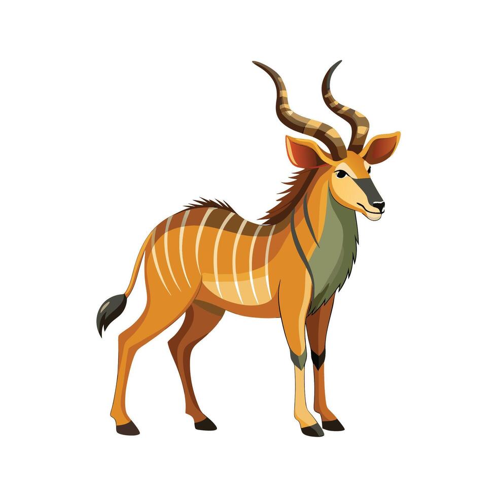 Exquisite Eland Antelope on White vector
