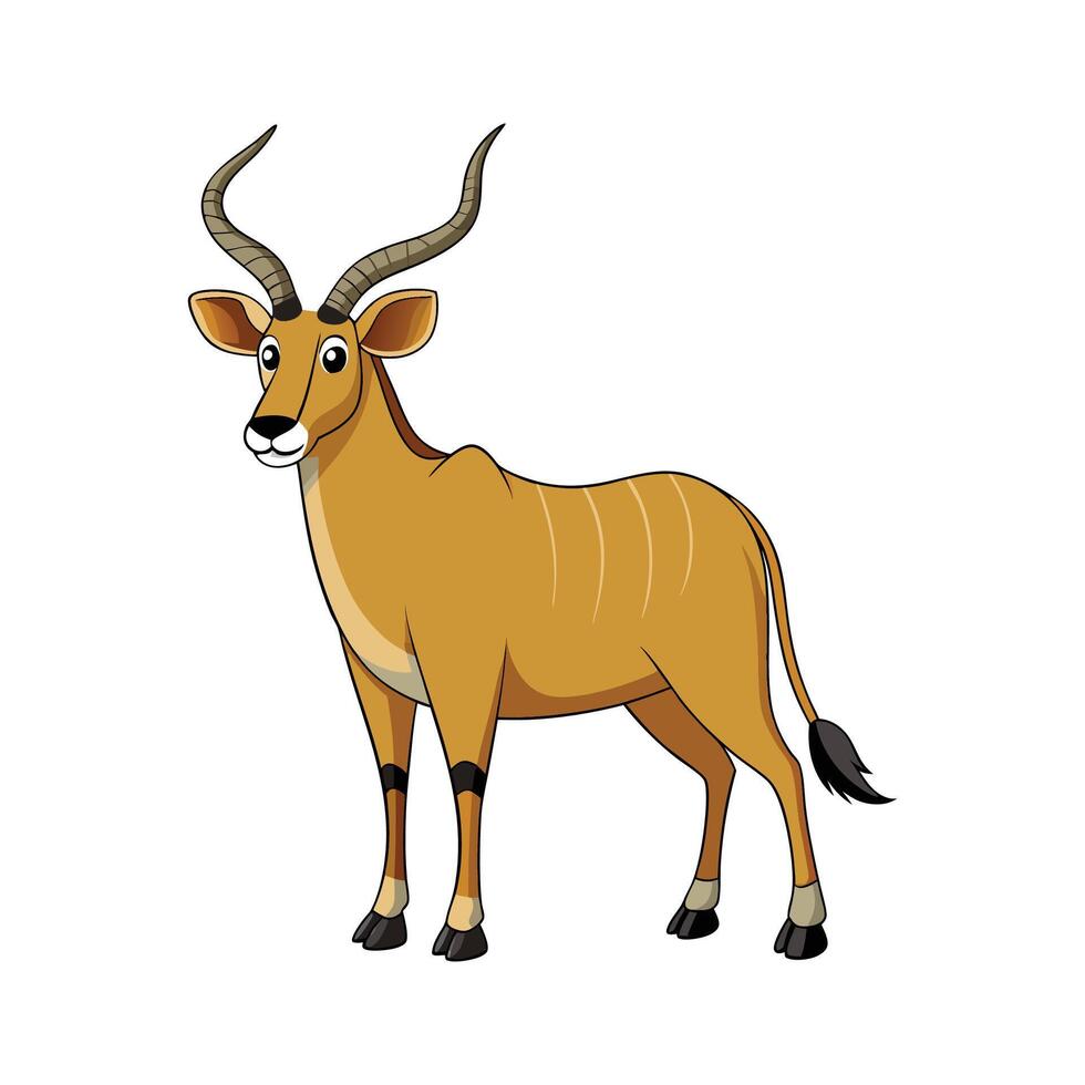 Exquisite Eland Antelope on Clean White vector
