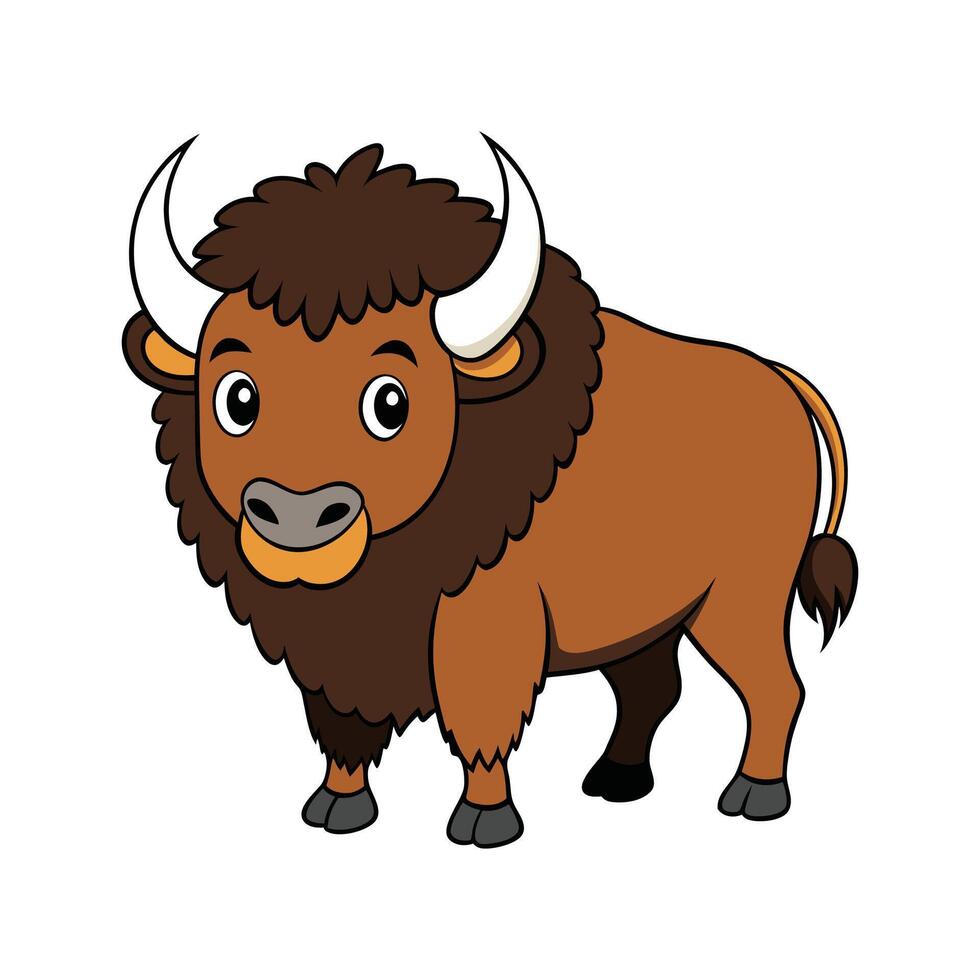 Stunning American Bison on White vector