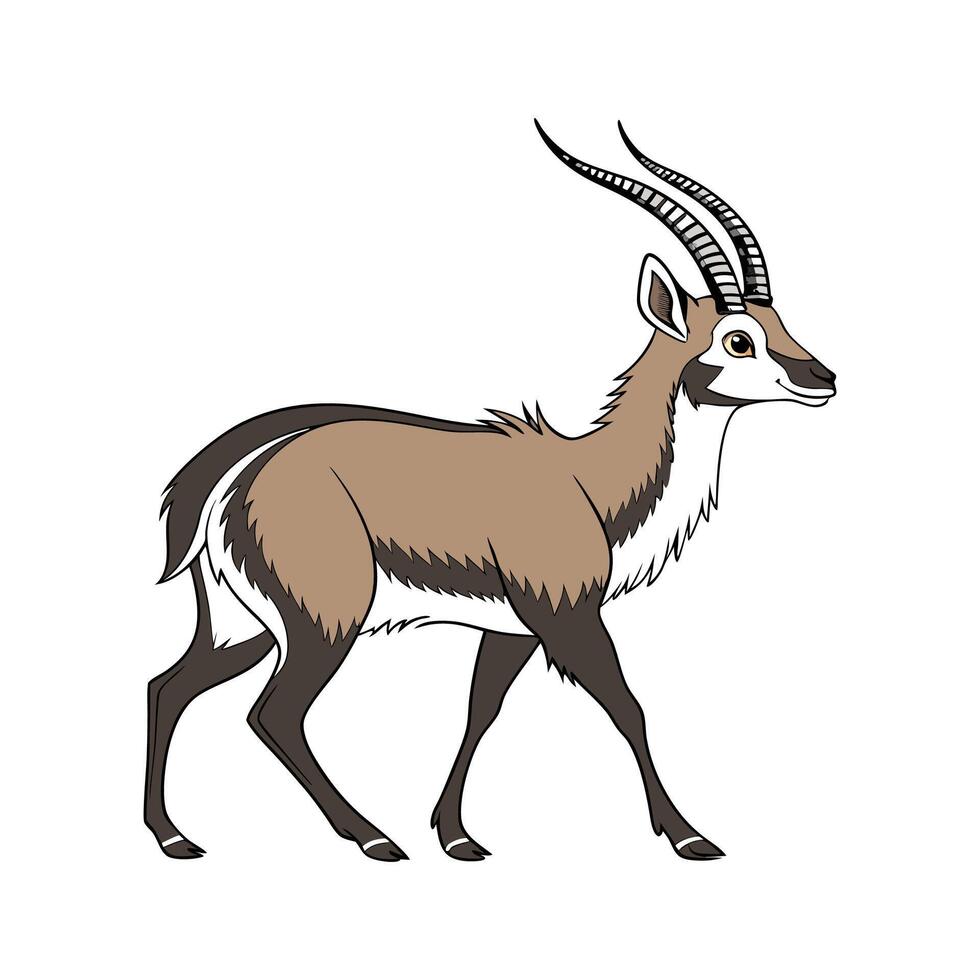Charming Sitatunga on Clean White vector