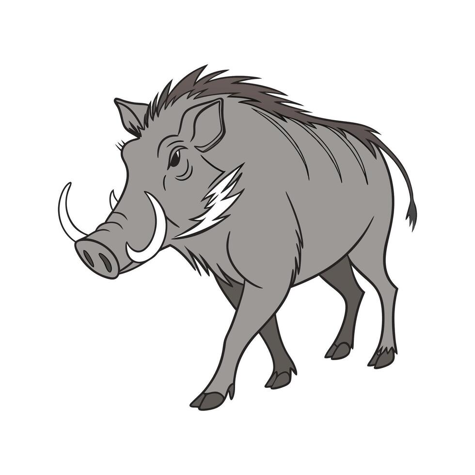 Charming Warthog on Clean White vector