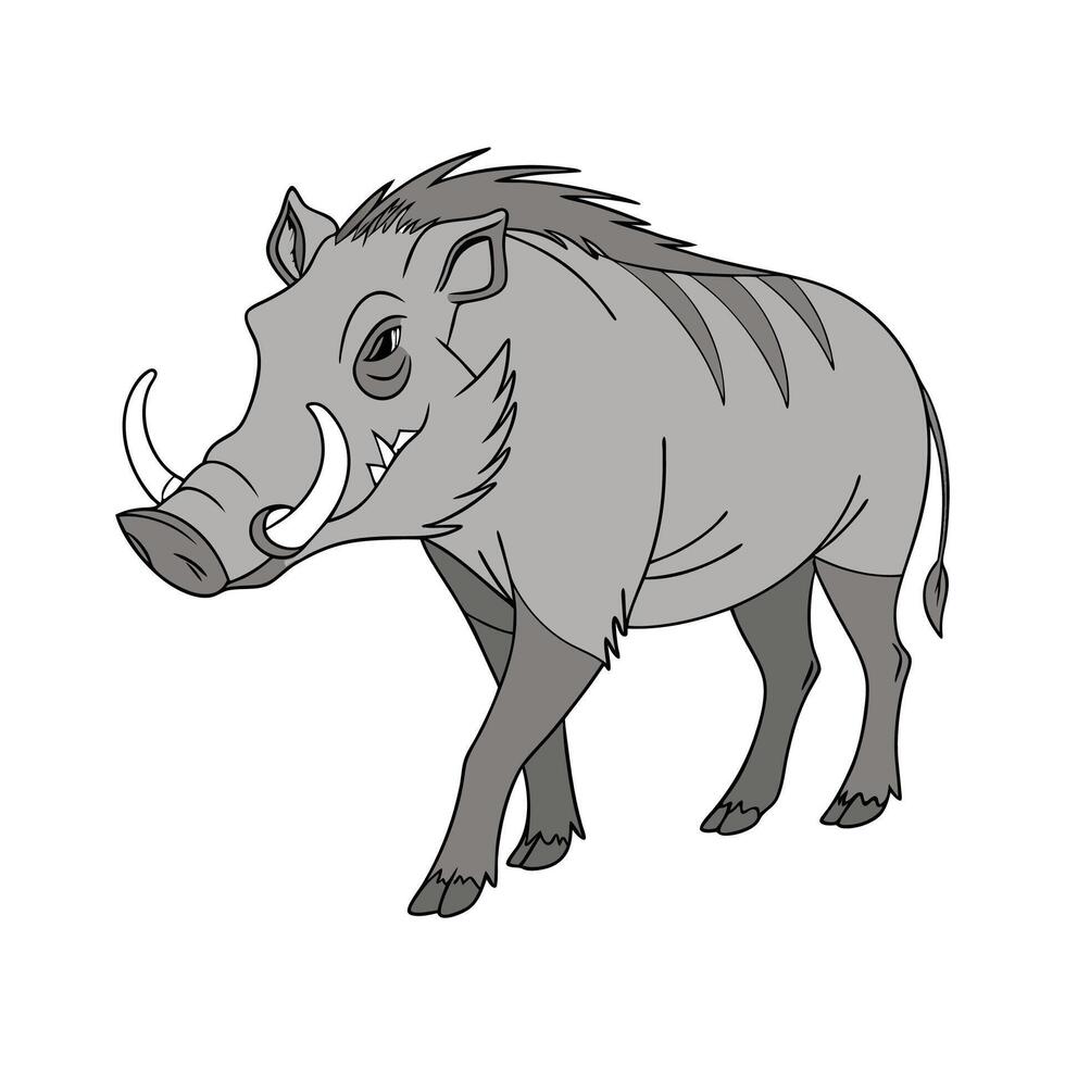Exquisite Warthog on White vector