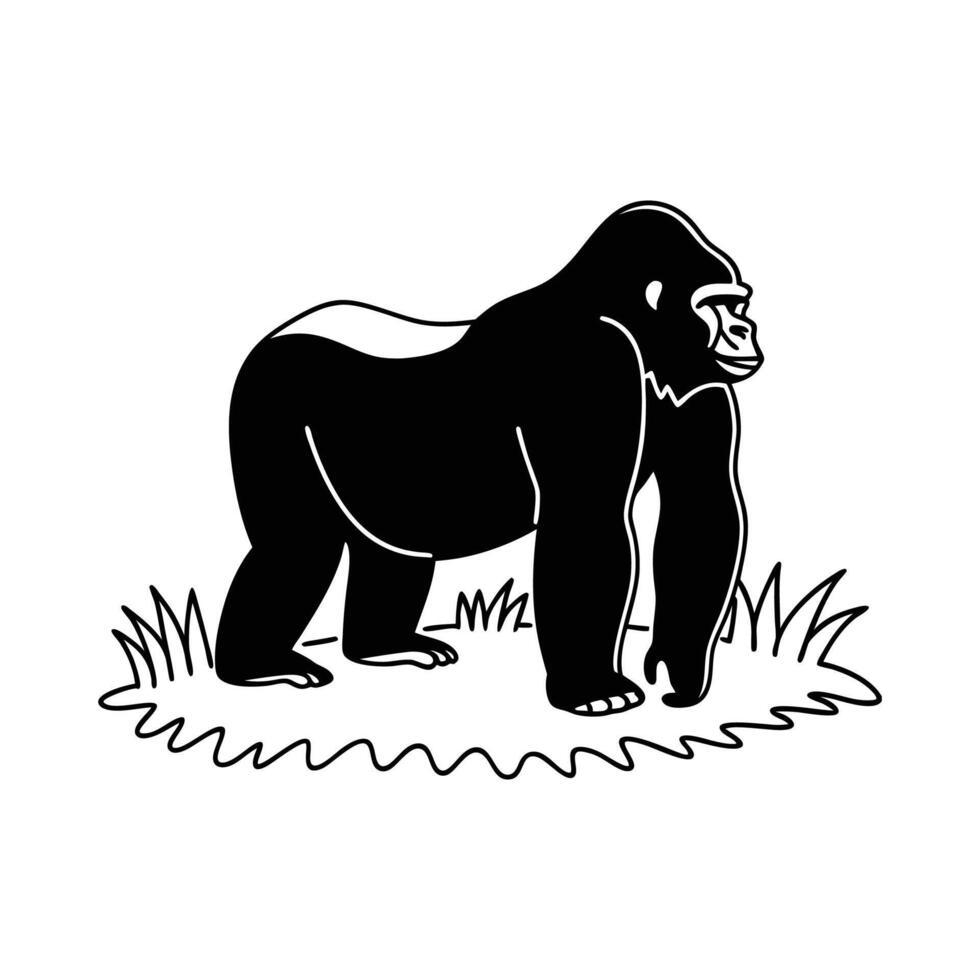 Lovely Gorilla on Clean White vector