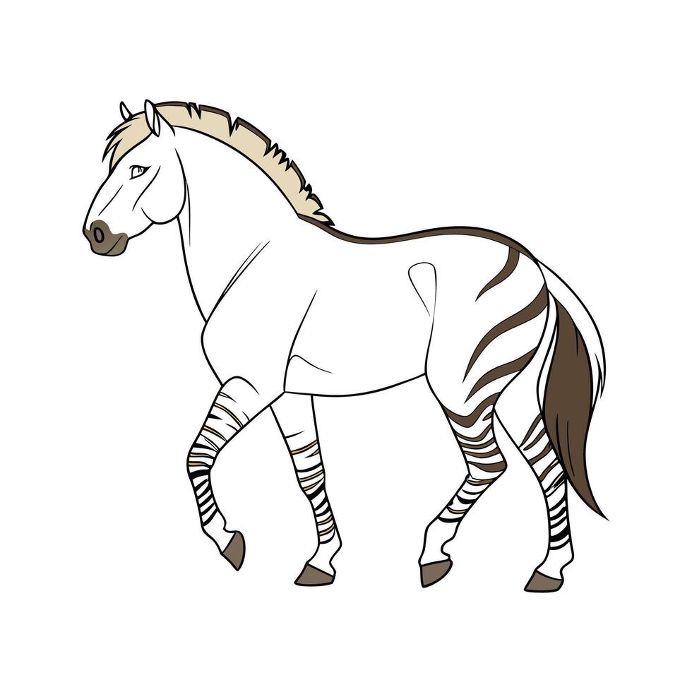 Majestic Norwegian Fjord Horse Illustration vector
