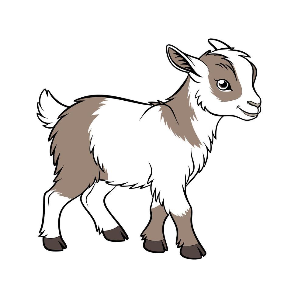 Realistic Pygmy Goat Color Design vector