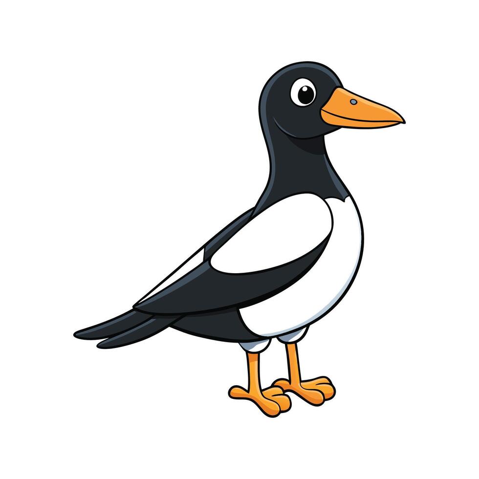 Magpie Duck Realistic Color Portrait vector