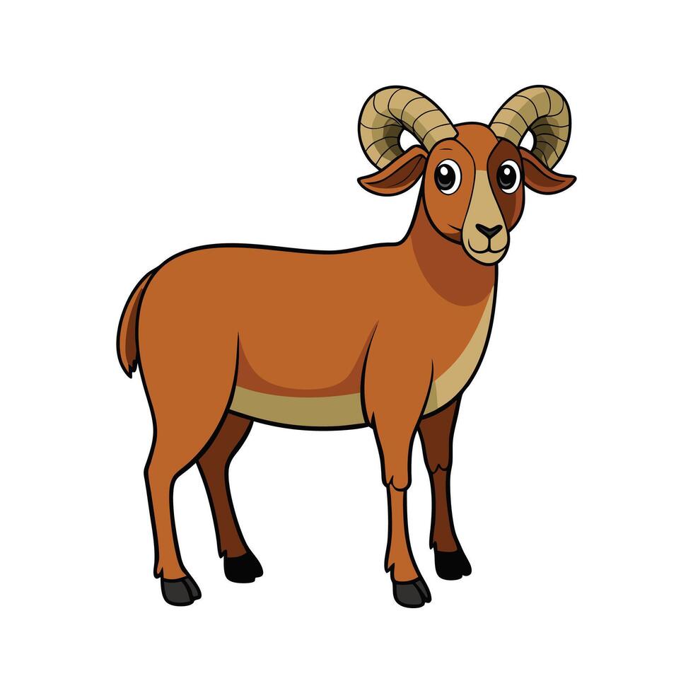 Soay Sheep Realistic Color Illustration vector