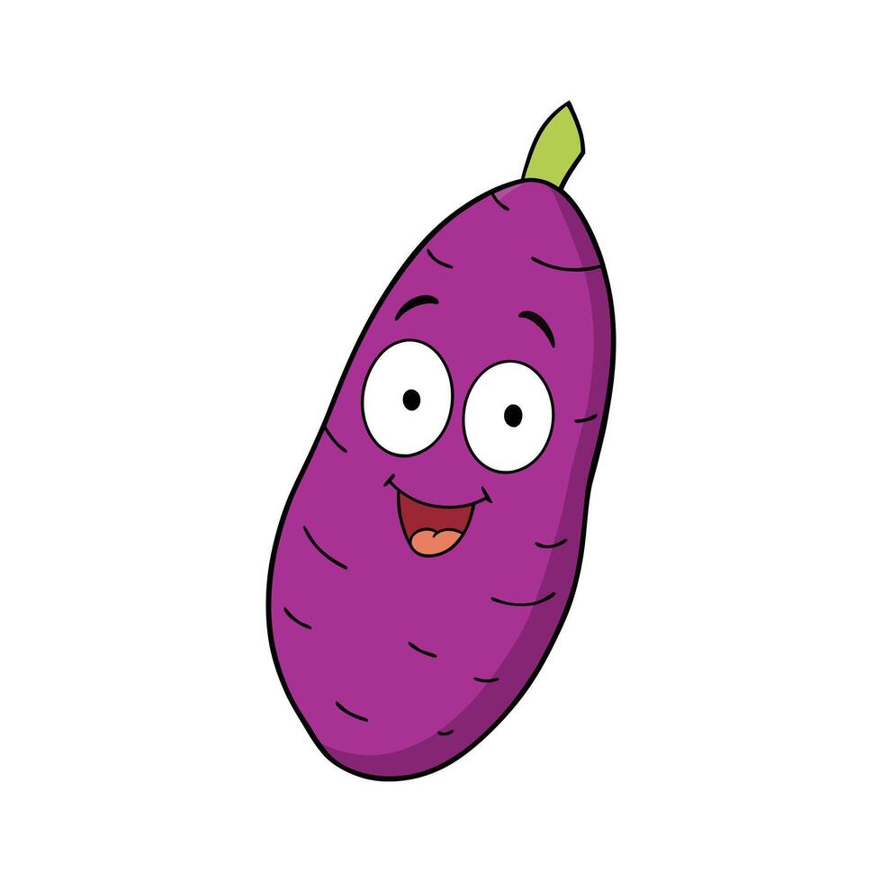 Bright Purple Yam on Clean Surface vector